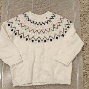 Cat & Jack White Sweater with Geometric Pattern